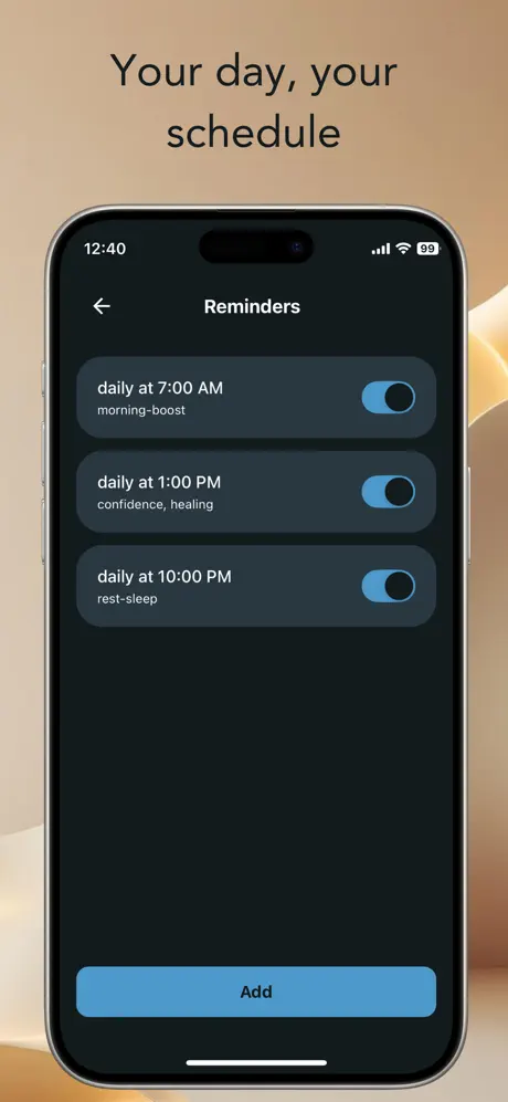 Daily reminder schedule with multiple time slots