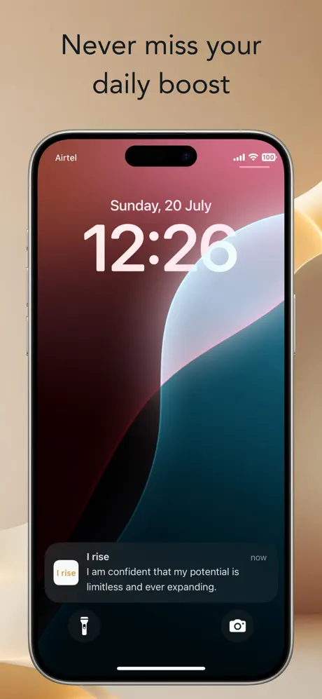 Lock-screen affirmation notification
